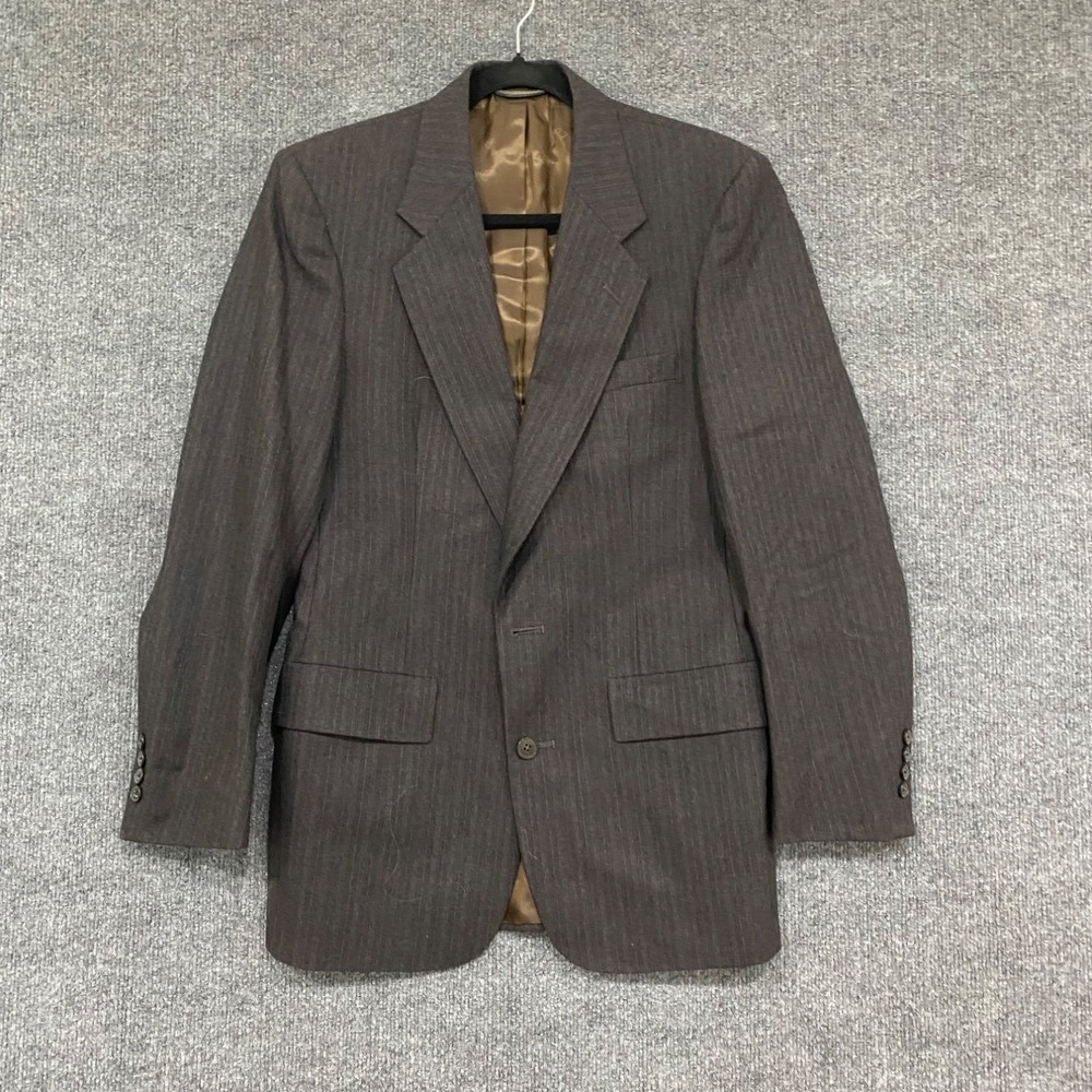 80s Christian Dior Monsieur Suit Jacket Mens 38 Gray Pinstripe Striped